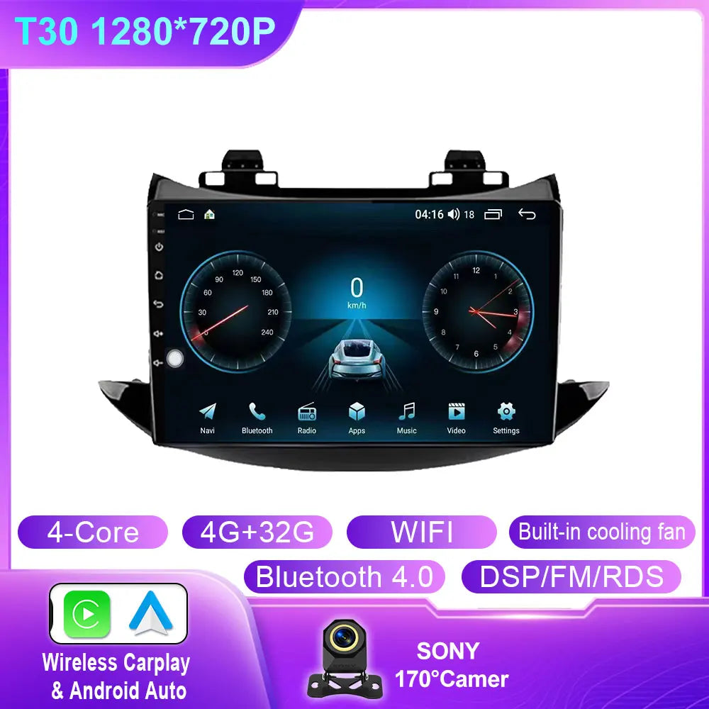 For Chevrolet Tracker Trax 2016 - 2019 Android 14 Auto Car Radio Multimedia Video Player Bluetooth GPS Navigation DSP Carplay BT