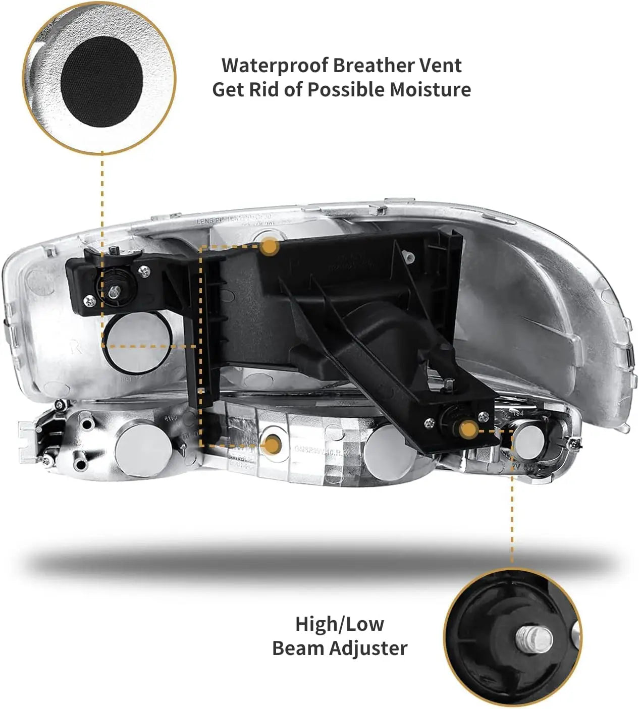 Headlights Compatible with 1999 2000 2001 2002 2003 2004 2005 2006 GMC Sierra 1500HD 2500HD/2007 1500 2500 3500 Clsic / 00-06 Yu