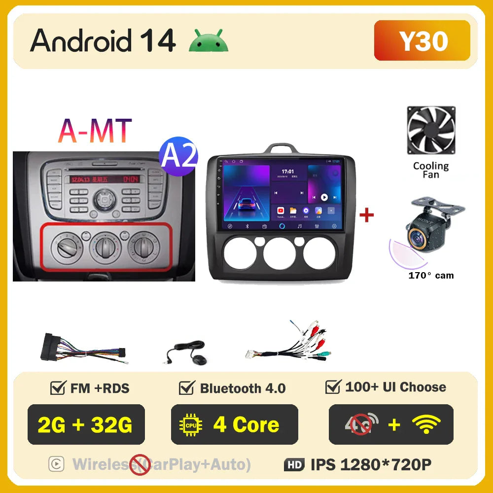 2din Android 14 Carplay Radio For ford focus 2 3 Mk2 Mk3 2004-2011 Automotive Car Multimedia GPS Autoradio 8 Core Wifi DSP BT