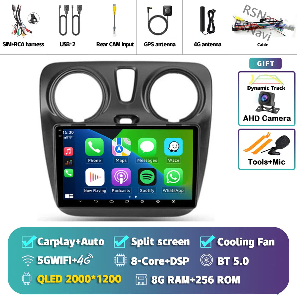 Android 14 Car Radio For Renault Lodgy Dacia Dokker 2012 2013 - 2021 Autoradio Auto Carplay WIFI+4G Multimedia DSP Stereo Player