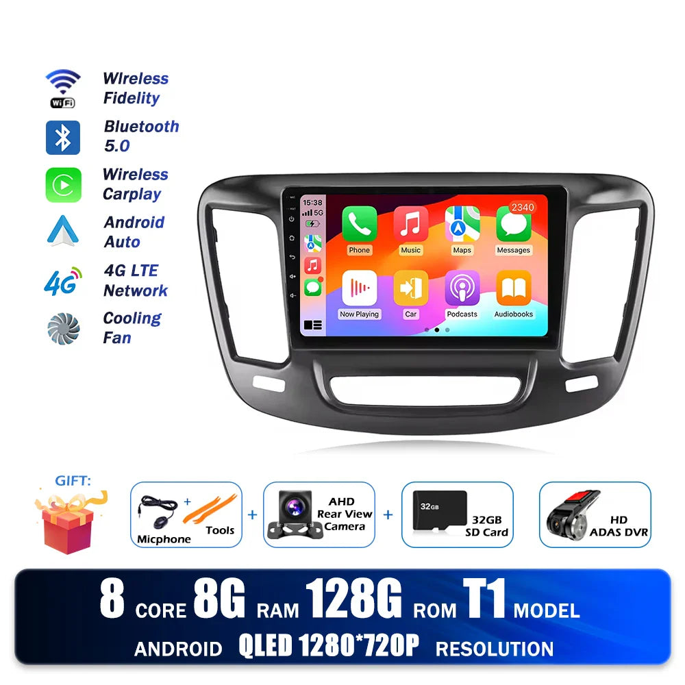 For Chrysler 200 200C 2015 - 2019 Car Radio Multimedia Video Player Navigation stereo Android Auto Carplay GPS WIFI BT
