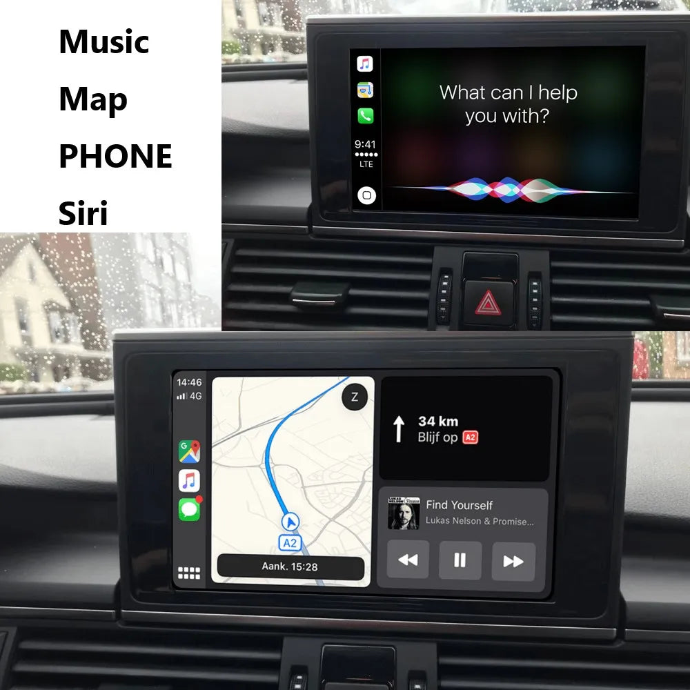 iManAuto Wireless CarPlay Module for Audi A6 A7 2012-2018 Android Auto Interface Bluetooth Audio Rear Camera Car Play