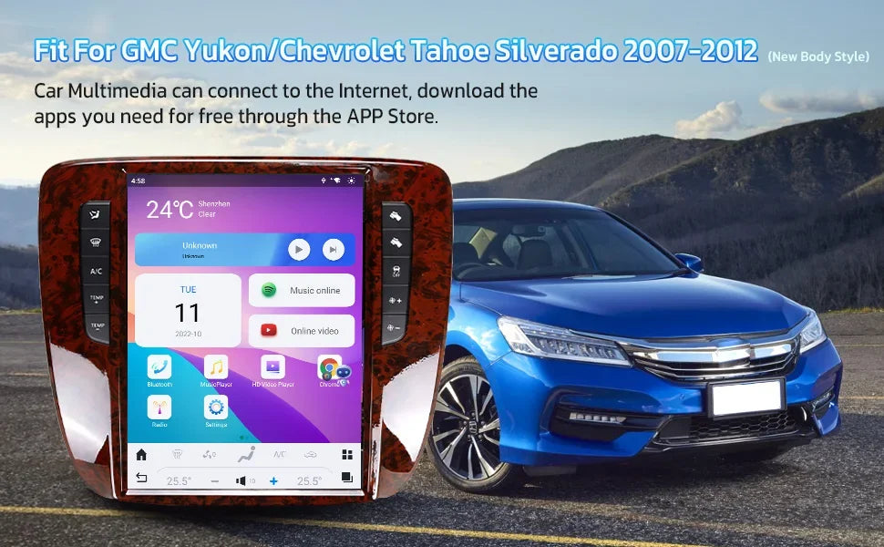 12.1" Touch Screen Android 8-Core Car GPS Navigation For GMC Yukon Chevrolet Tahoe Suburban 2007~2012 Multimedia GPS Radio Unit