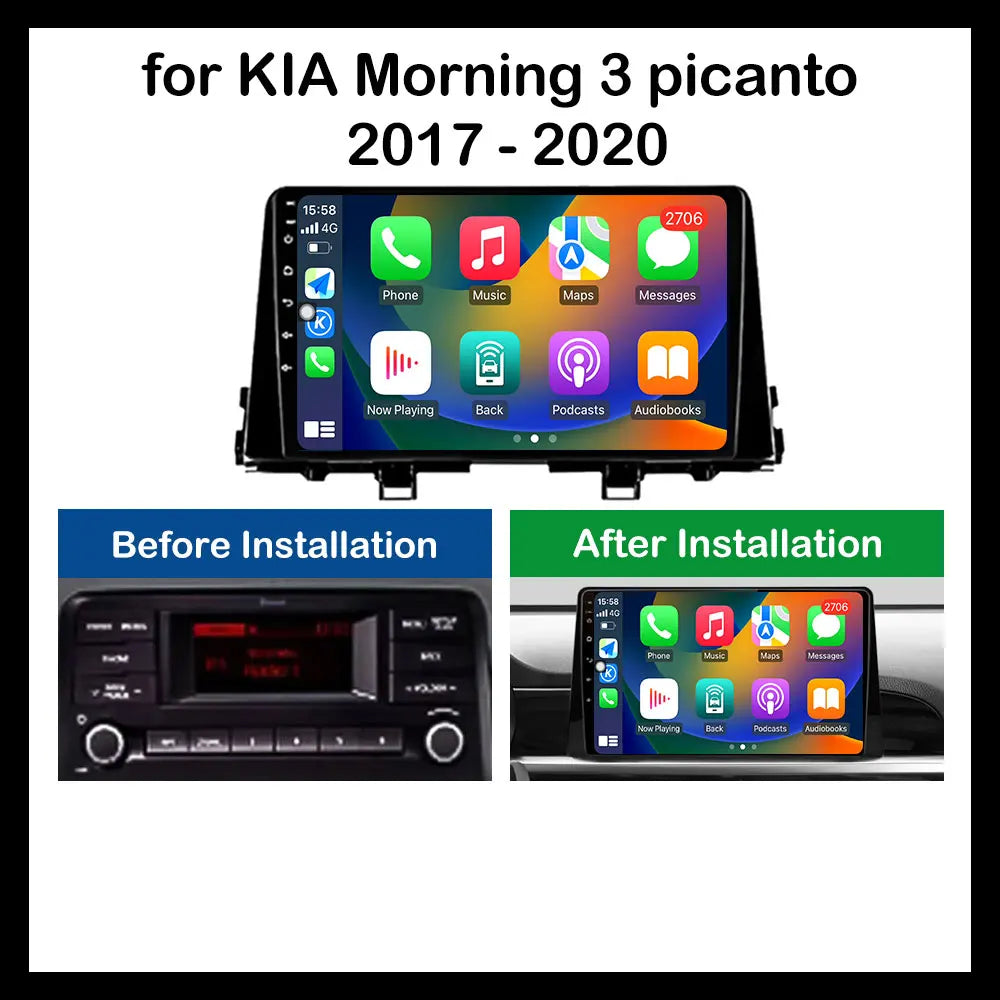 9 inch GPS Navigation for KIA Morning 3 picanto 2017 - 2020 Android Auto Car Radio Video Multimedia Player DSP Stereo Bluetooth