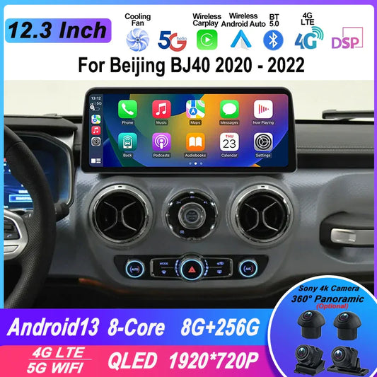 12.3 inch For Beijing BJ40 2020 - 2022 Car Radio Stereo Multimedia Autoradio Navigation GPS DSP Video Audio Player Android Auto