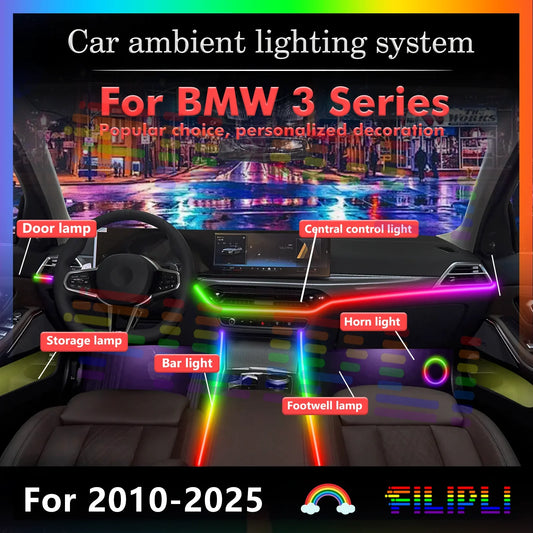 For BMW 3 Series only  E92 E93  F30 F31 F34 G20 G28 Car LED Interior Ambient Lights: Bright and Clear LED Lights for Your Car