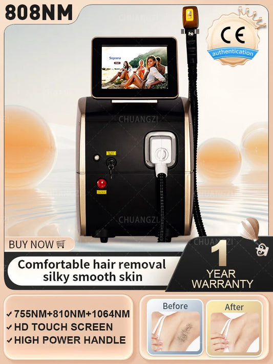 4 waves IPL 2025 Professional Diode Ice Titanium Laser Body Hair Removal Machine  Portable 808 755 Alexandrite Device  Permanent