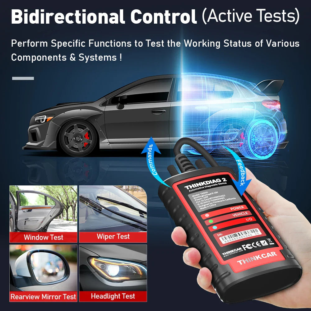 THINKCAR THINKDIAG 2 /KINGBOLEN Ediag Plus CAN FD All Systems 15 Reset Services ECU Coding OBD2 Scanner Car Diagnostic Tool