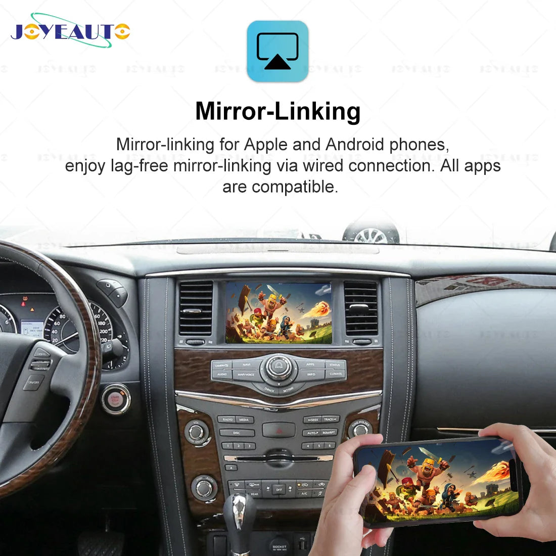 JoyeAuto Wireless Apple CarPlay for Nissan Patrol Y62 Y61 Y60 2020 2019 2018 Android Auto Navigation Car Play Mirroring AirPlay