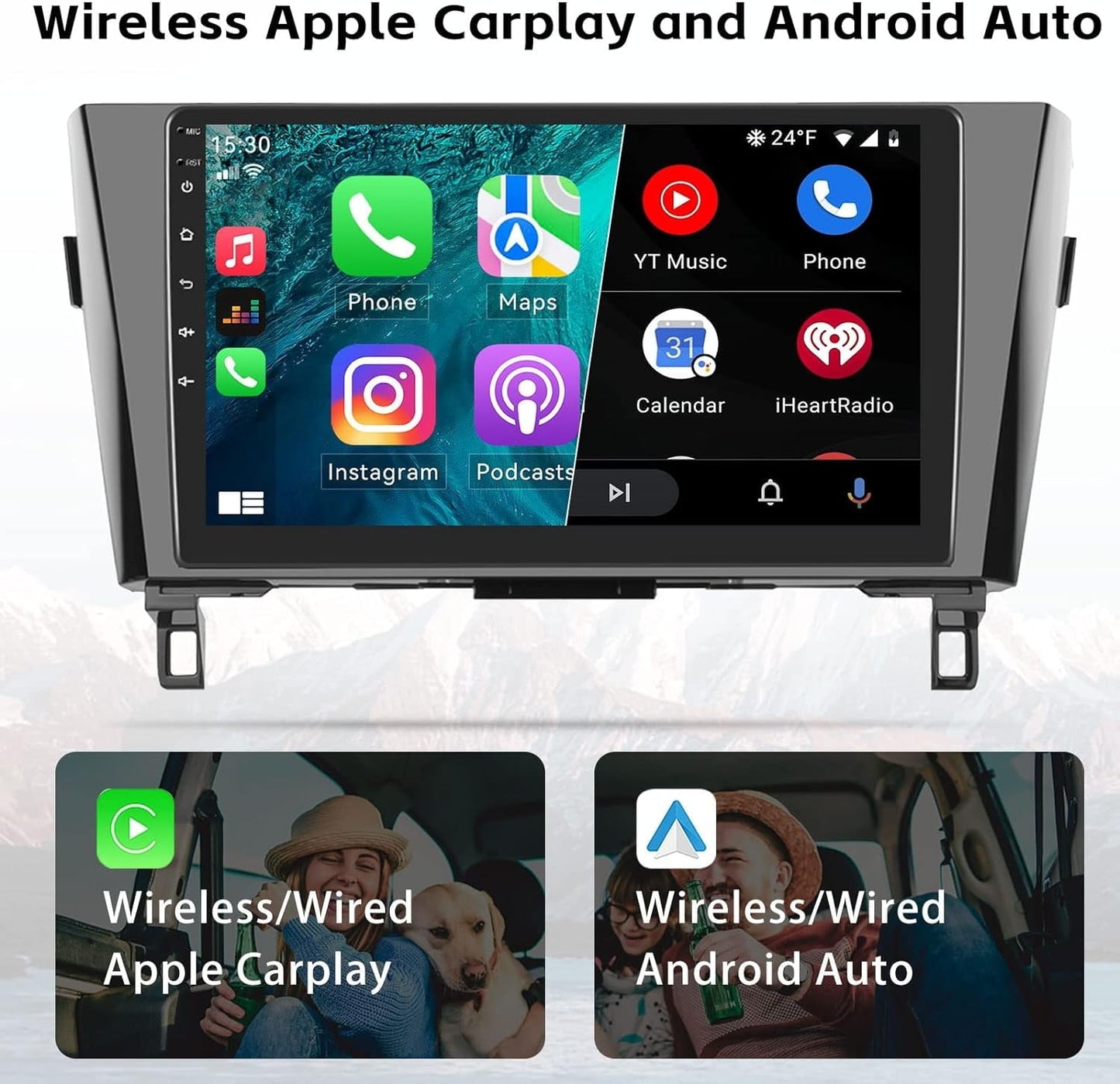 LICHENGTAI Android 13 Car Radio Stereo for Nissan Rogue X-Trail Qashqai 2014-2018 with Wireless Apple Carplay Android Auto, 10.1" HD Touchscreen Car Radio with Bluetooth, FM/RDS, SWC, GPS