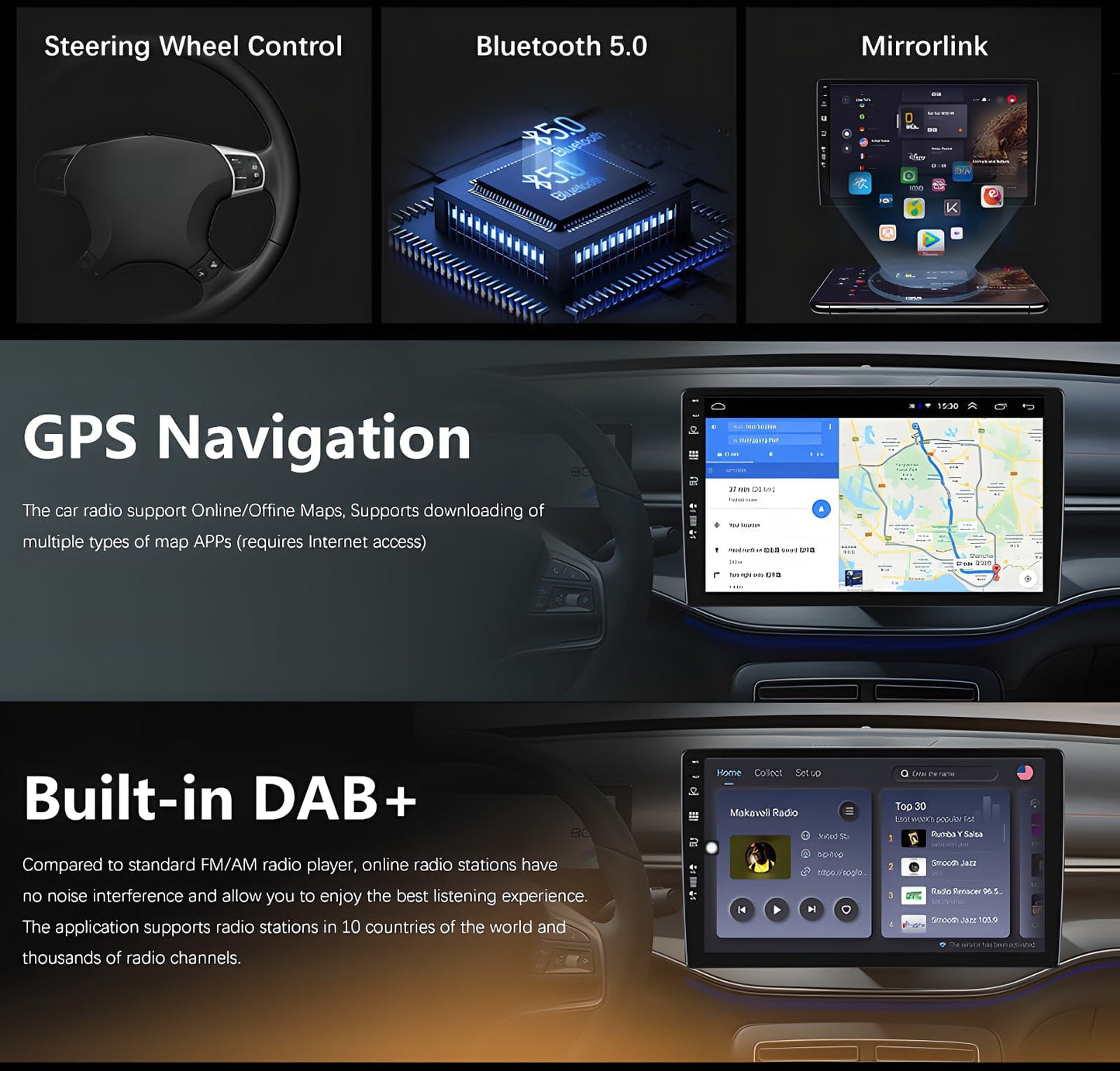 Wave Wholesale — Toyota Android Head Unit — Double — in-use lifestyle view
