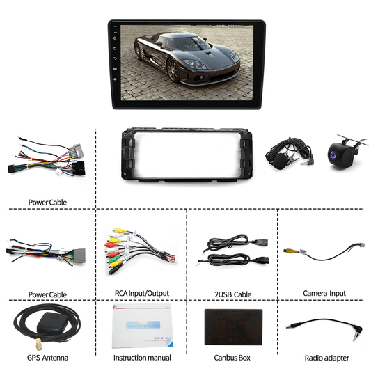 Car Stereo Radio for Jeep Dodge RAM Grand Caravan with 9" Touch Screen Support Carplay Android Auto GPS FM/RDS SWC USB