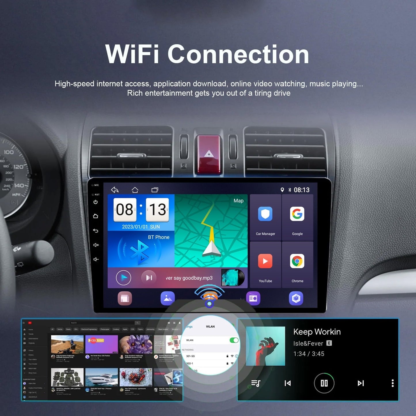 1 Din 2+32GB Android Car Radio Multimedia Video Player Universal Stereo Radio GPS For Volkswagen Nissan Hyundai Kia Toyota