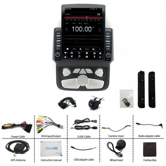 Car Stereo Radio for Dodge Ram 2013-2018 9.7" Android 13.0 Touchscreen 2+32G Vehicle GPS Navigation Wireless CarPlay Android Auto
