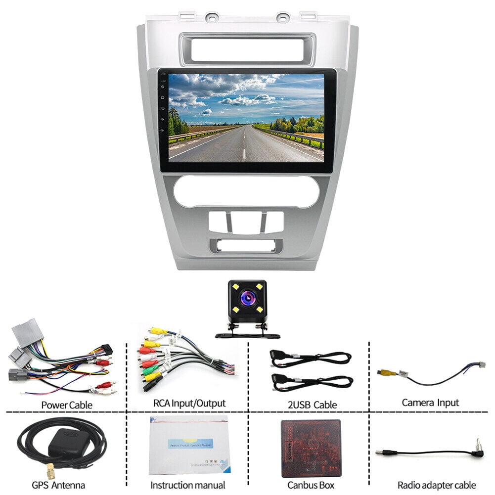 iSpchen Car Stereo Radio For Ford Mondeo 2010-2012 Android 13 Car Navigation 10" - With Carplay And Android Auto 2+32gb - With 4-Light Camera