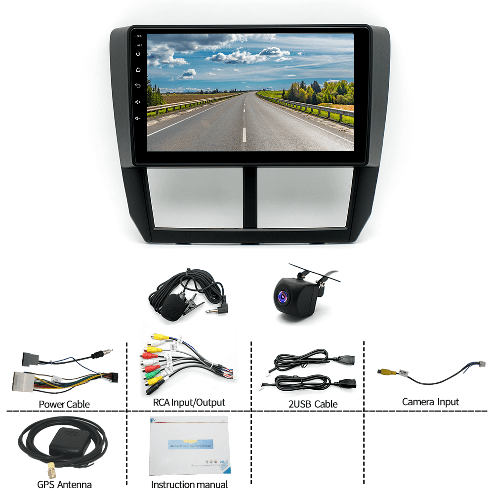 Eforcase 9" Car Stereo for Subaru Forester Impreza 2007-2013, Touch Screen Android Radio with Wireless Carplay Android Auto Mirror Link/1080P/WiFi/SWC/Bluetooth
