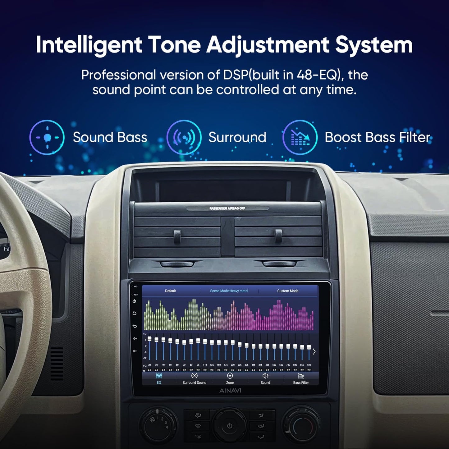 Android Radio Car Play Stereo for 2007-2012 Ford Kuga Mazda Tribute 9 Inch Touchscreen Car Radio with Wireless Apple Carplay Android Auto GPS Navigation WiFi Bluetooth AM/FM RDS Backup Camera C42