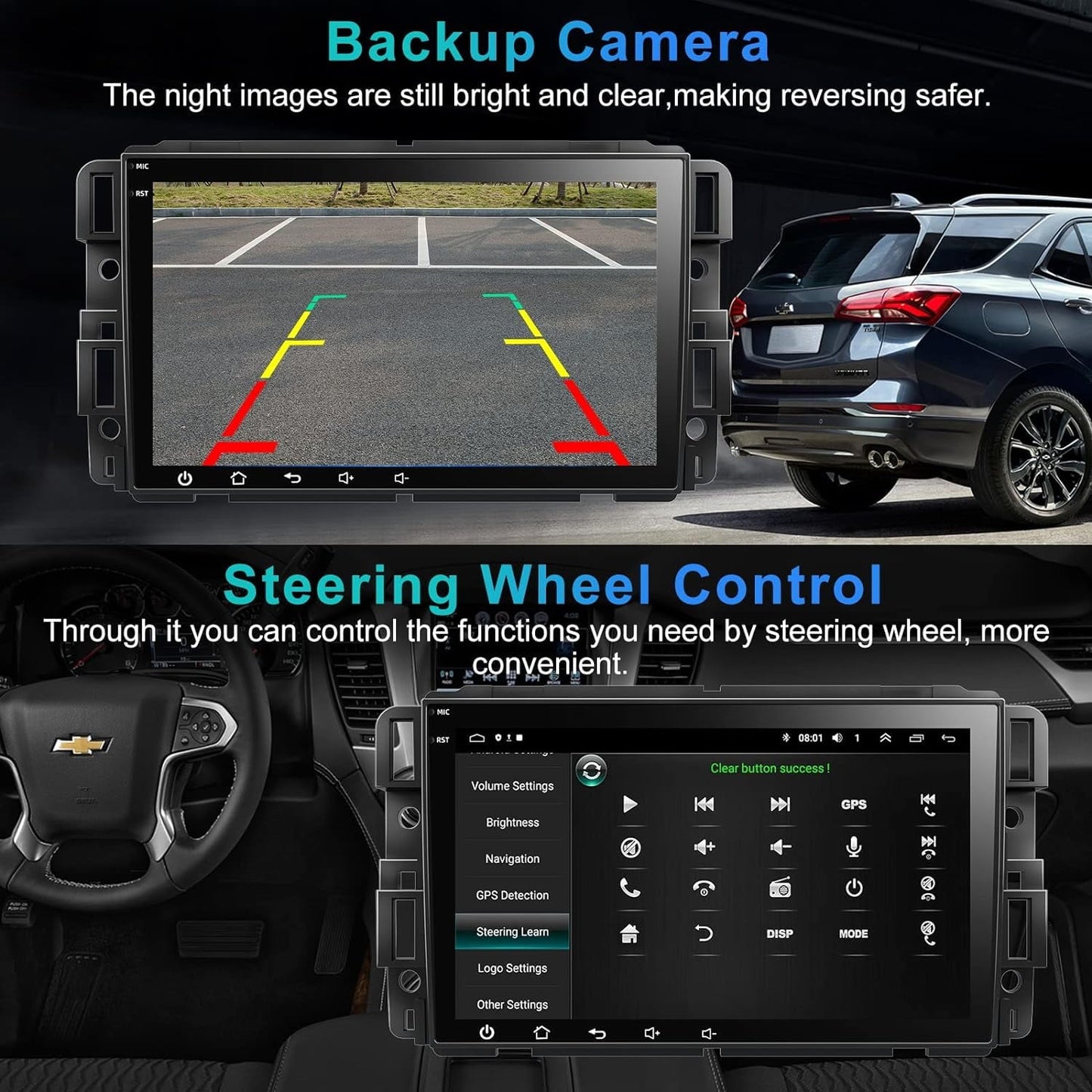 THONZER 8" Android 12 IPS Touch Screen Car Stereo for Chevrolet Chevy Silverado GMC, 2G+32G