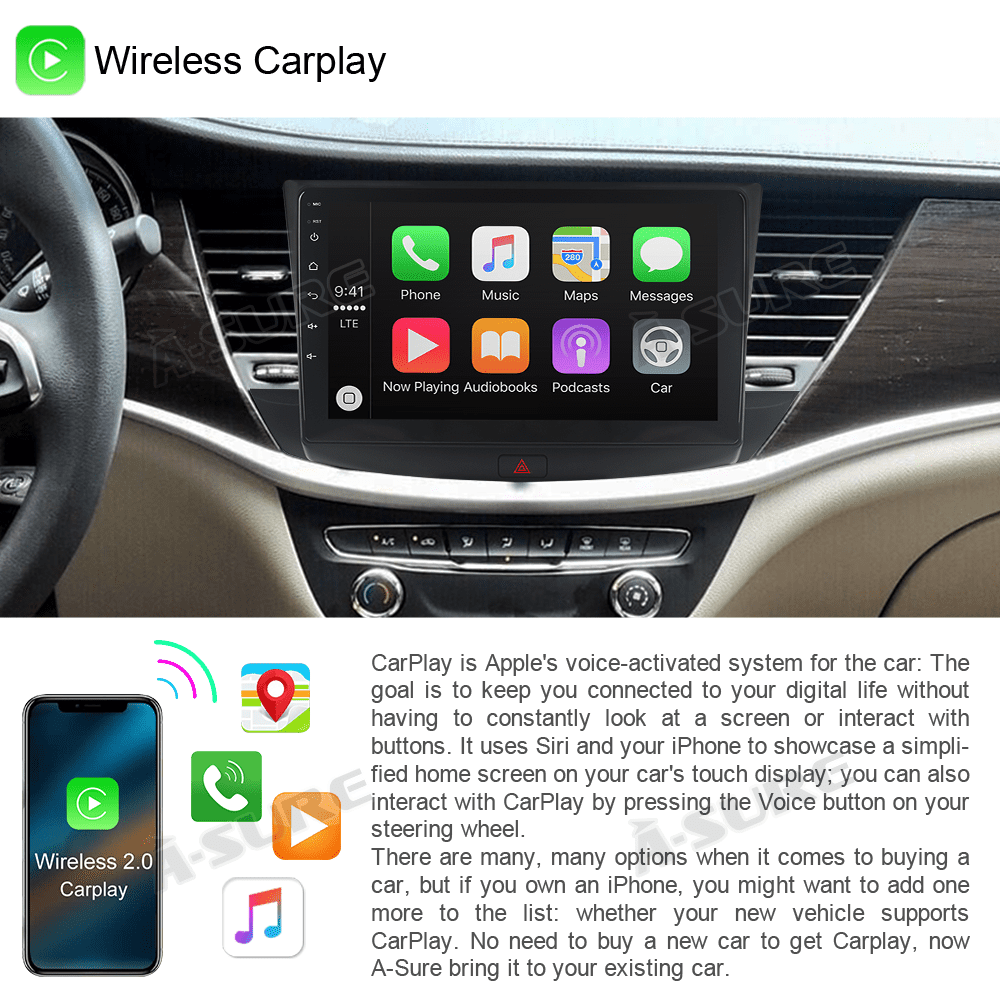 Wireless CarPlay Android 12 Car Radio Stereo for Buick Verano 2016-2017 2+32GB GPS Navi