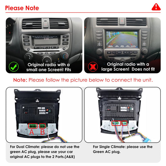 Apple Carplay Android Auto 10.1 Inch Car Radio Stereo Head Unit With 4G RAM 32G ROM WiFi GPS Navigation DSP Bluetooth For Honda Accord 2003-2007