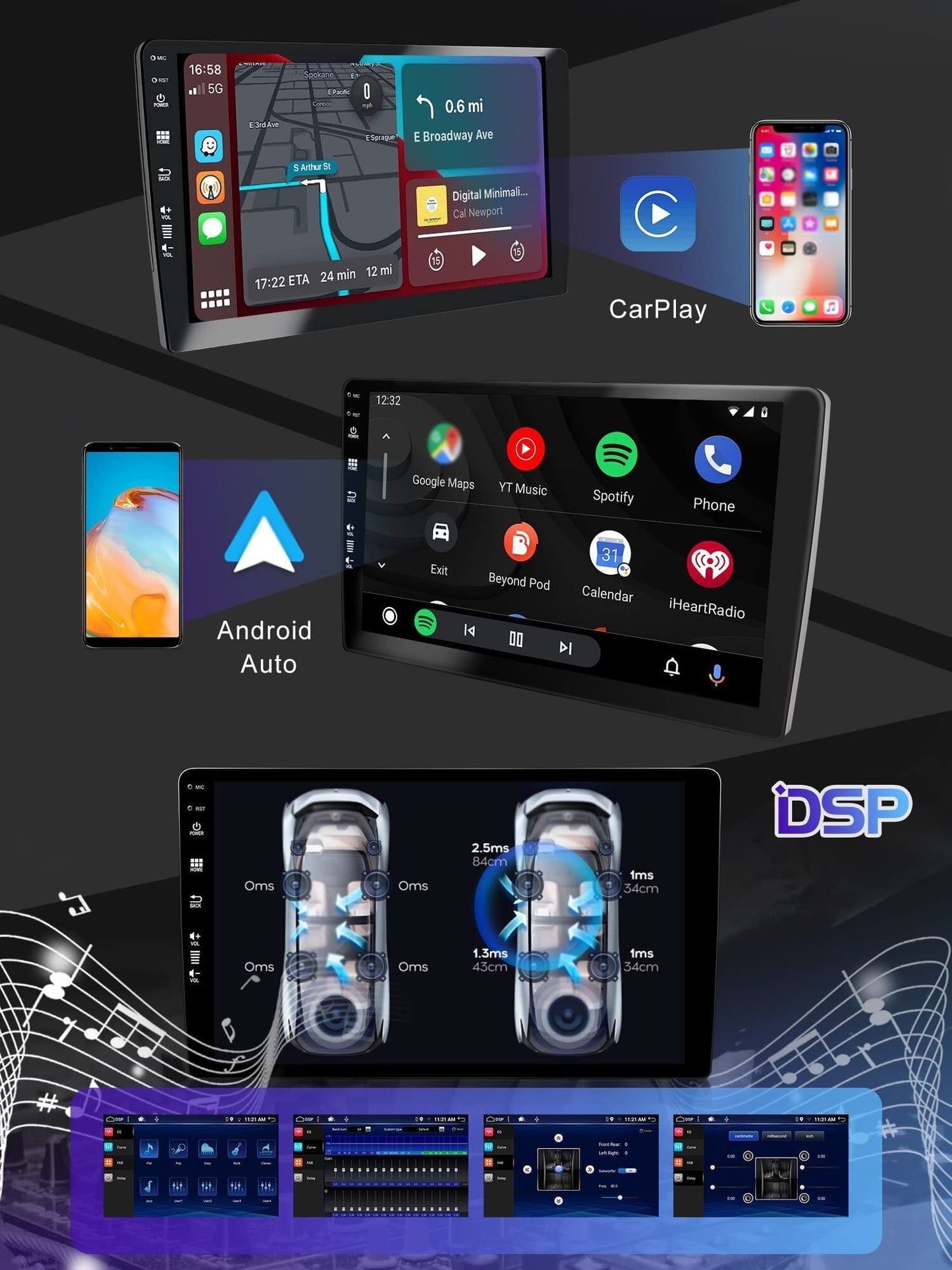 10inch IPS Android 12 Car Stereo For Nissan NAVARA/Frontier/NP300 2015-2018 - 2 Din Head Unit Free Rear Camera&Mic - Built in Carplay/GPS/DSP-Support DAB+/Mirrorlink/USB/WiFi/BT-4G+64G