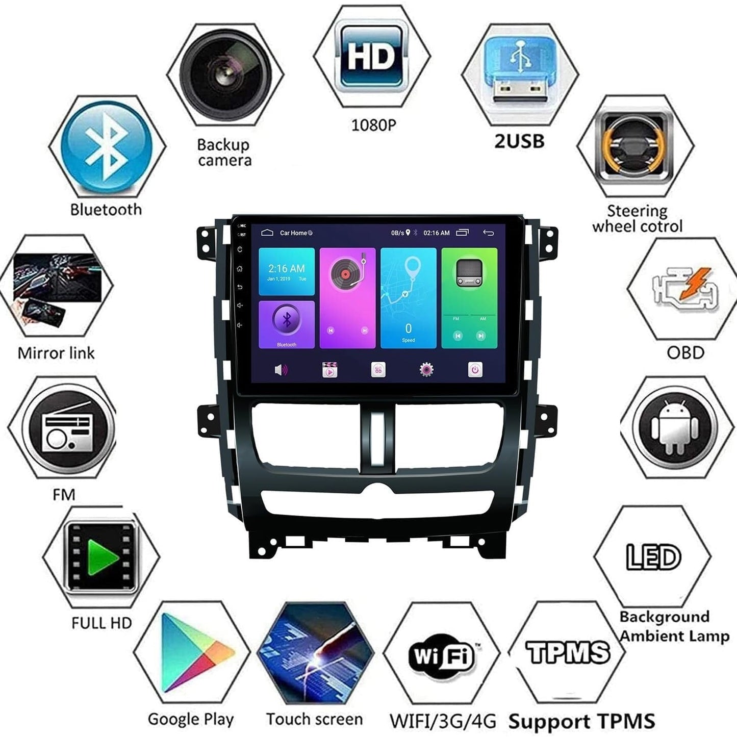 Sovob Android Car Stereo for Nissan Succe 2013 2014 2015 2 Din Radio GPS Navigation IPS Touch Screen Multimedia Player Support 4G Carplay SWC Wifi Mirror Link DSP BT(Size:4 core wifi 2G+32G)