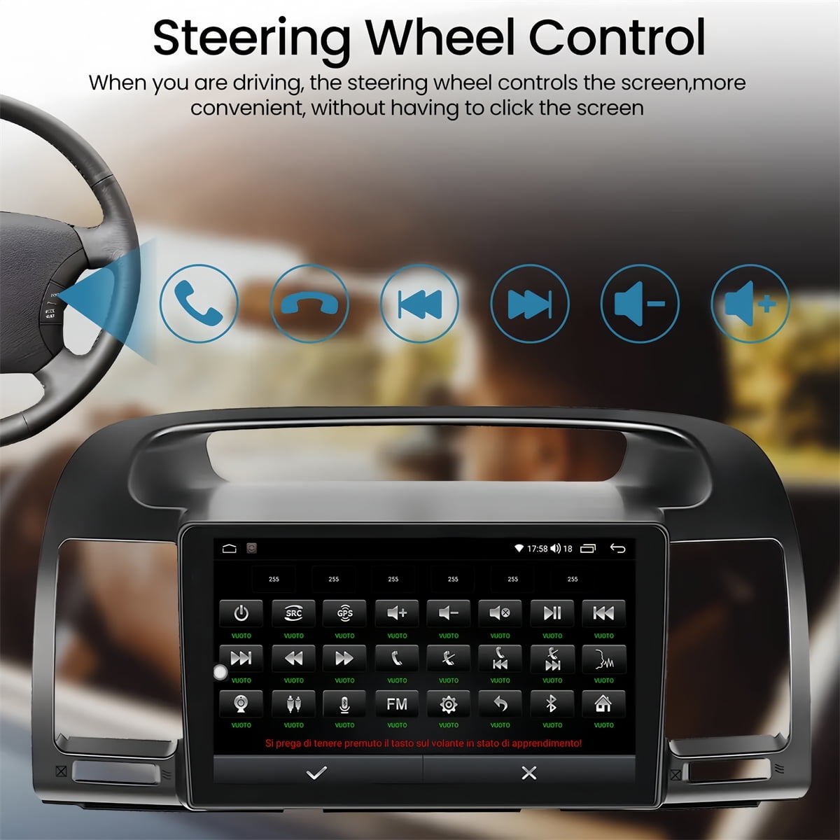 Toyota Android Head Unit IKASEFU Android 13 Car Radio for Toyota Camry 2000-2006, 9 Inch Head Unit Car Stereo with IPS HD Touch Screen, Wireless CarPlay Android Auto, GPS, WiFi, Backup Camera, SWC, 4+64GB