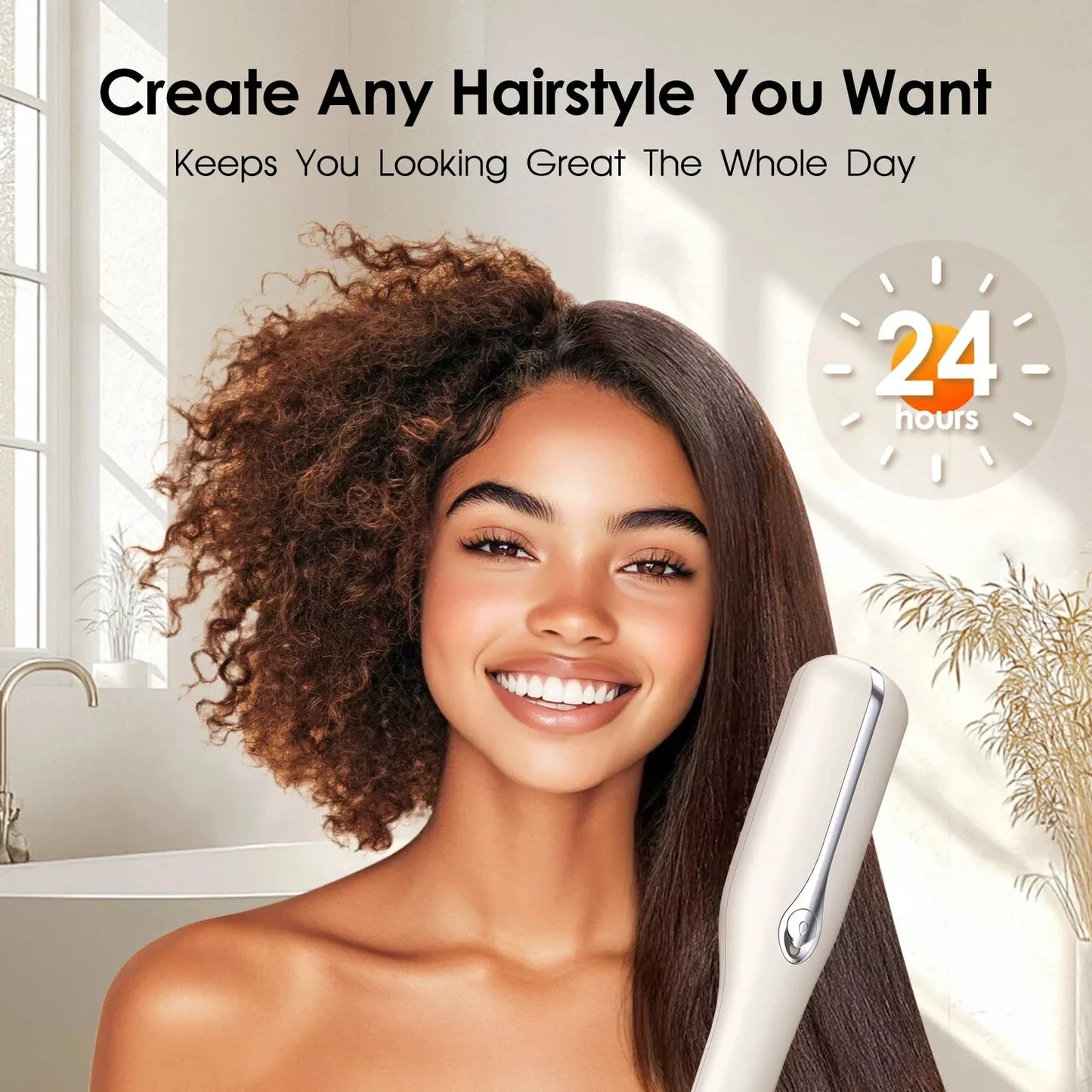 Wave Wholesale — Steam Straightener Comb 3s — Multifunctional — in-use lifestyle view