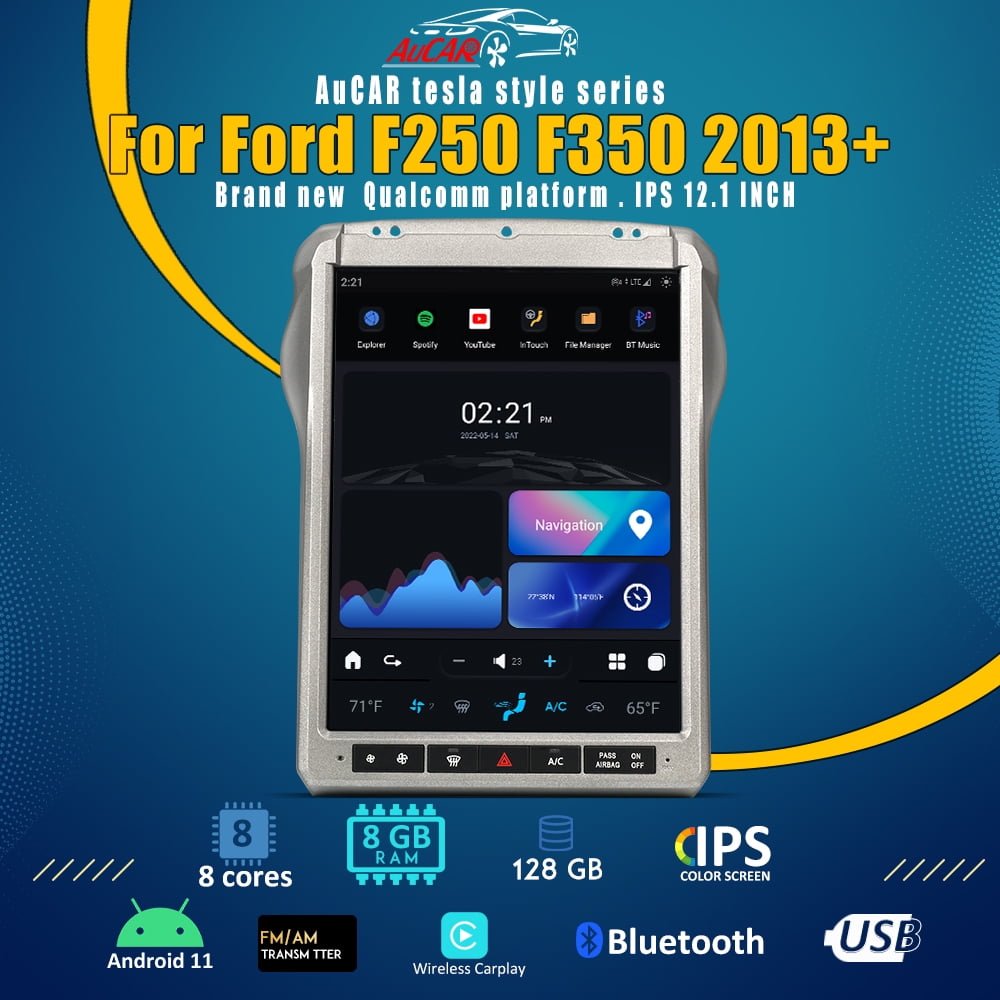Smart Head Unit Ford F250/350/450/650 Super Duty Head Unit Android 11, 12.1" Inch Screen