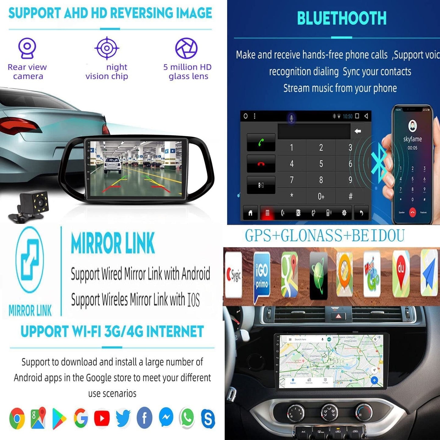 Sovob Android Car Stereo for BUI-CK VERANO 2015-2017 9 inch 2 Din Radio GPS Navigation IPS Touch Screen Multimedia Player Support 4G Carplay SWC Wifi Mirror Link DSP BT(Size:8 core 4G+wifi 6G+128G)