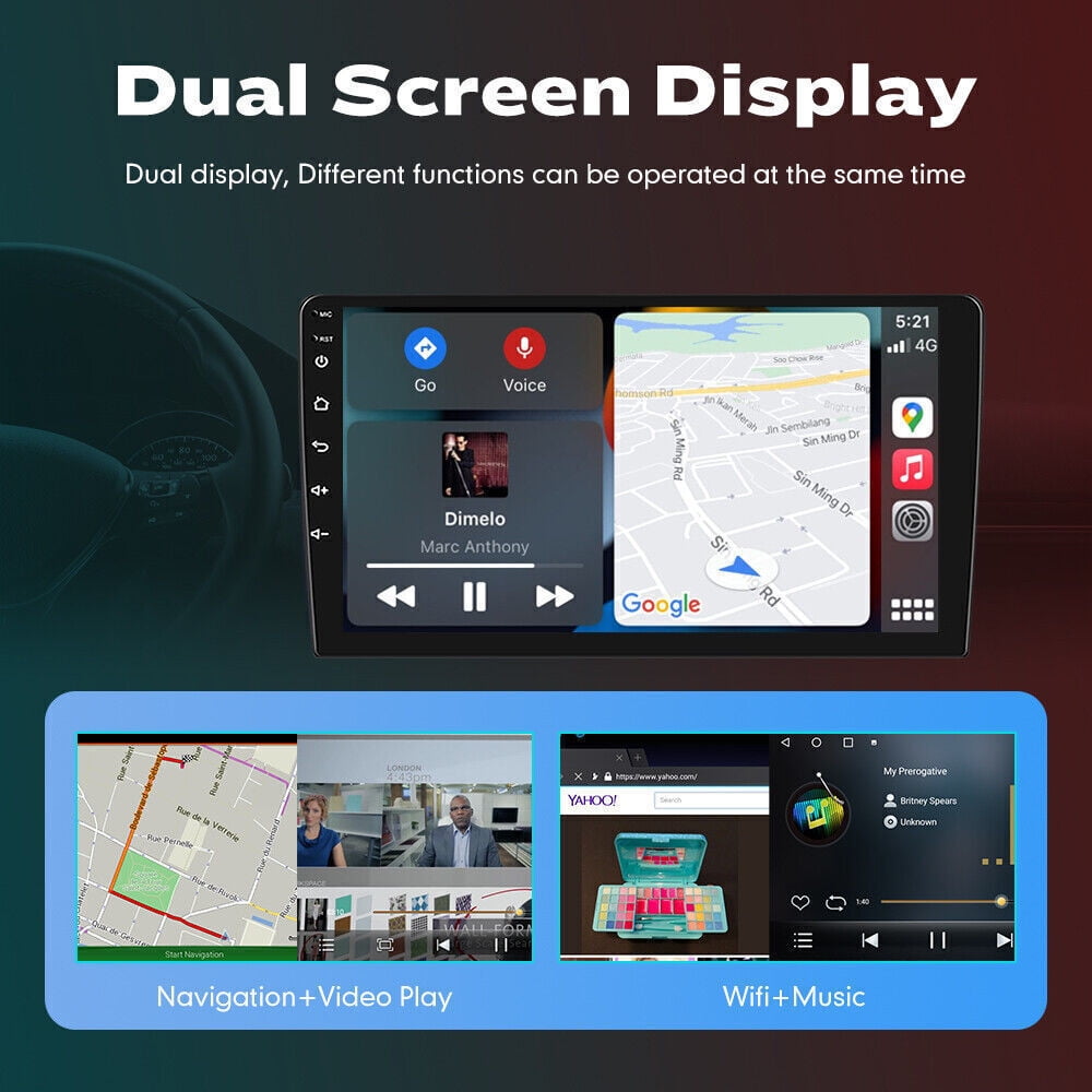 Eforcase 2G+32G Android 13 Car Stereo Radio Fit for Jeep Wrangler Chrysler Ram, 10'' HD Touchscreen with Carplay Android Auto Bluetooth WiFi, Rear Camera , FM, SWC