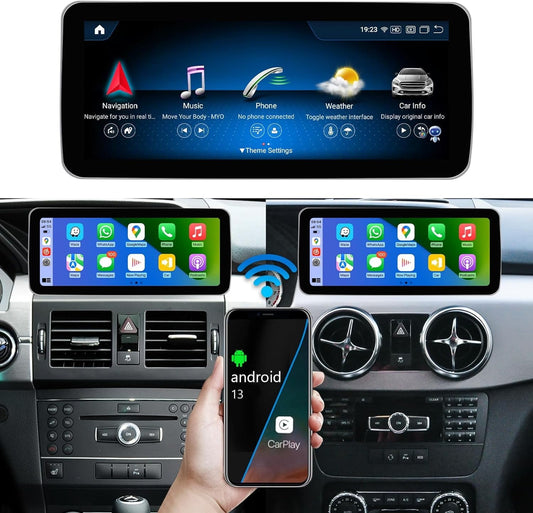 Mercedes-Benz Android Head Unit    Road Top Android 1312.3 inch Car Radio Touchscreen  Car Stereo for Mercedes Benz GLK Class X204 GLK250 GLK300 GLK350 2009-2015 NTG4.5/4.7 Wireless Carplay, Android Auto, Camera, Navigation