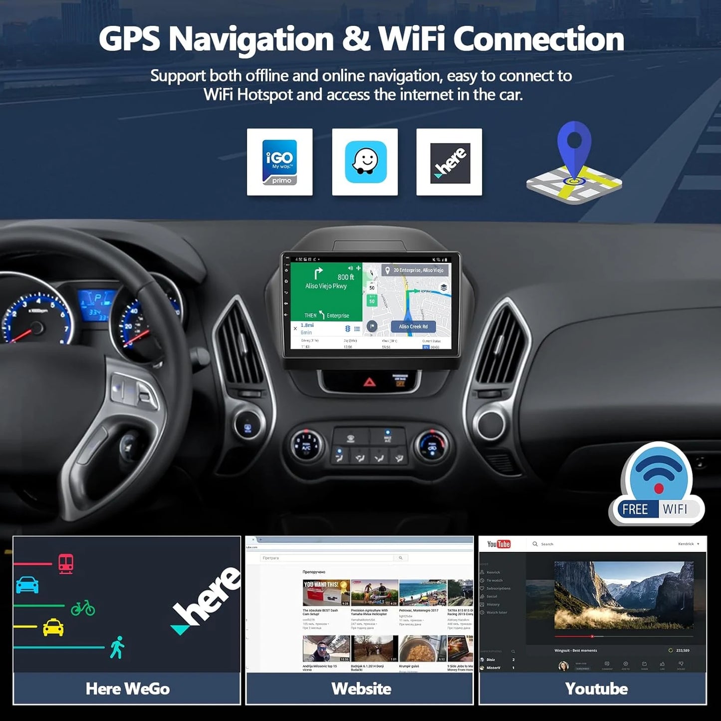 Wave Wholesale — Hyundai Android Head Unit — Stereo — feature highlight