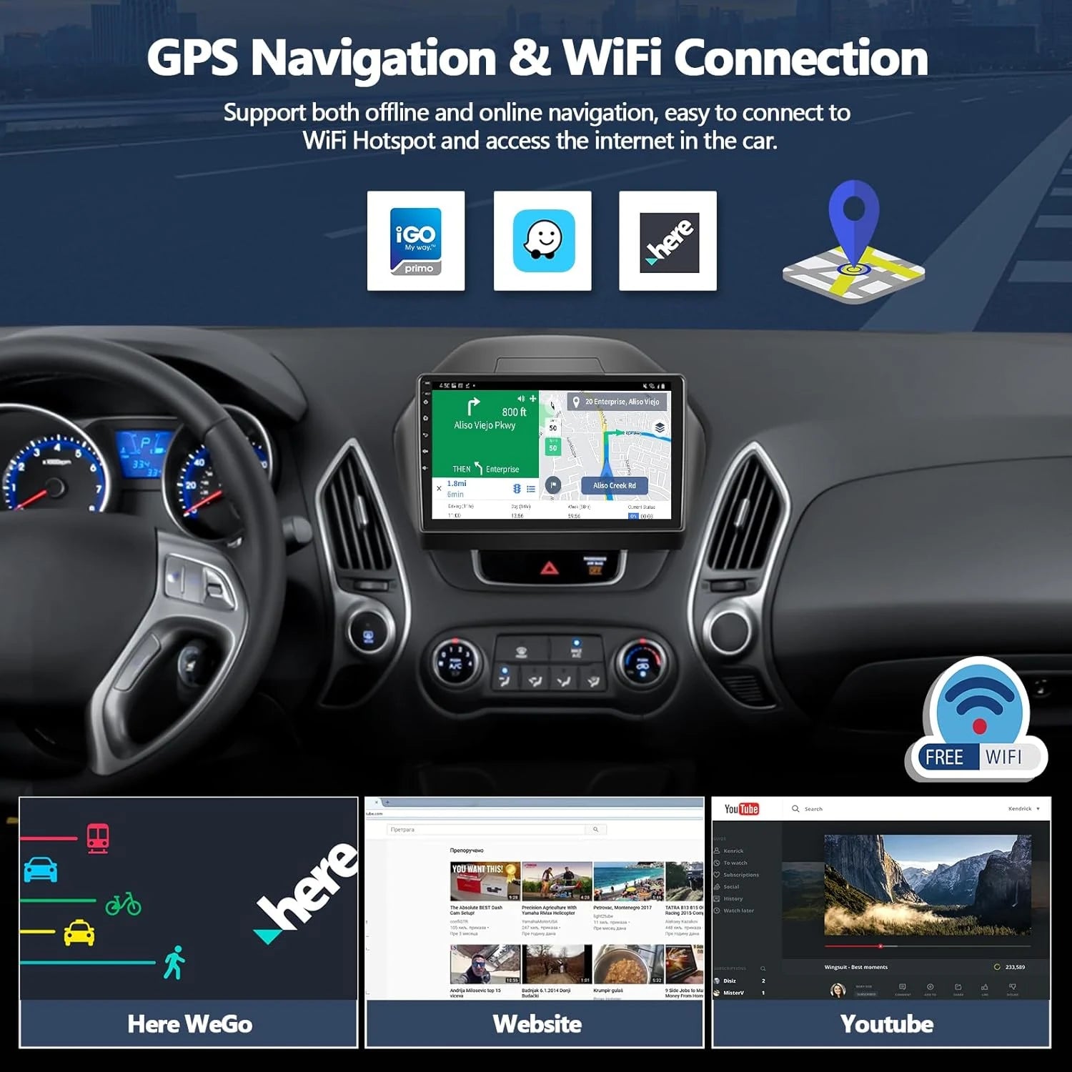 Wave Wholesale — Hyundai Android Head Unit — Stereo — feature highlight