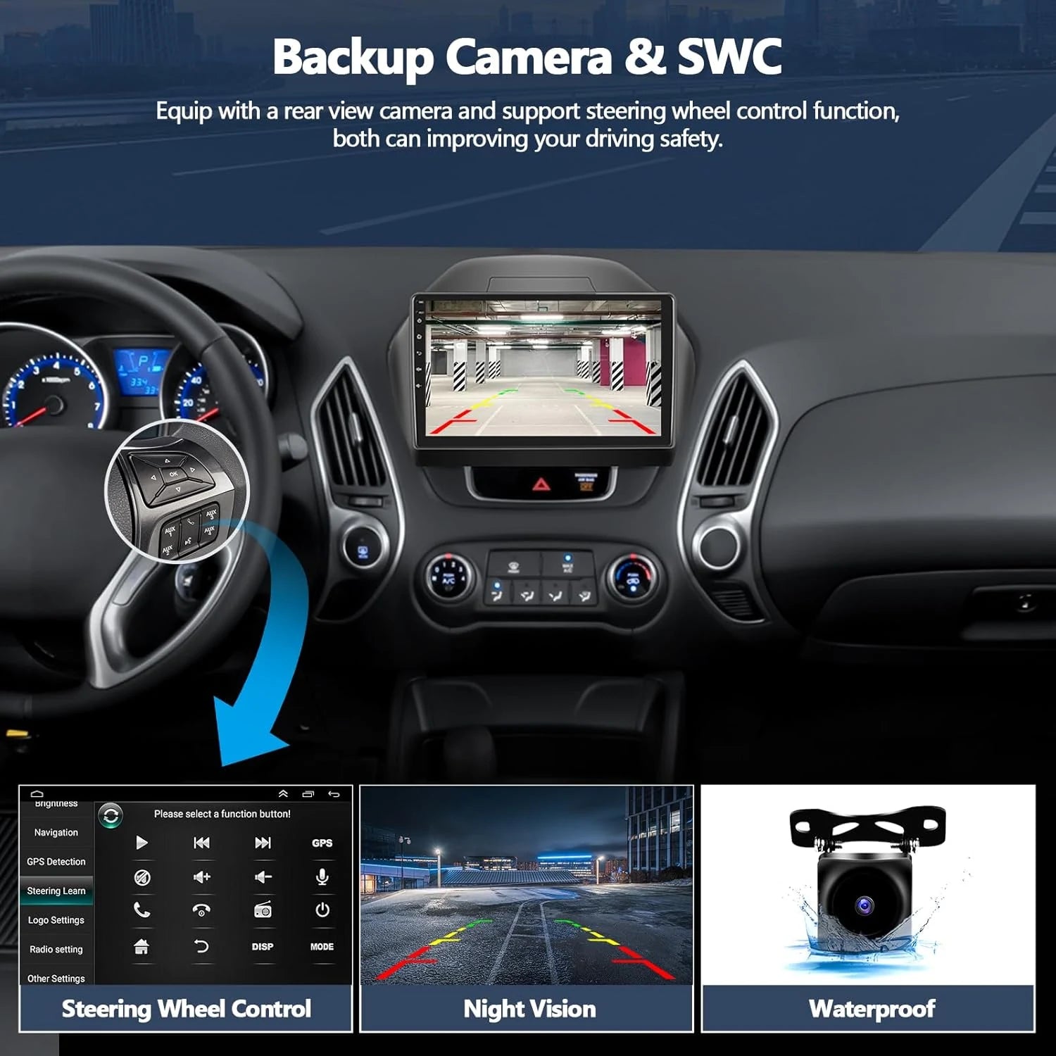 Wave Wholesale — Hyundai Android Head Unit — Radio — size and scale view