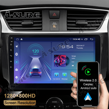 10.1'' Wireless CarPlay Android 13 Car Radio Stereo for Nissan Sentra 2016-2019 GPS Navi WiFi Bluetooth DSP RDS USB SWC 2+32GB