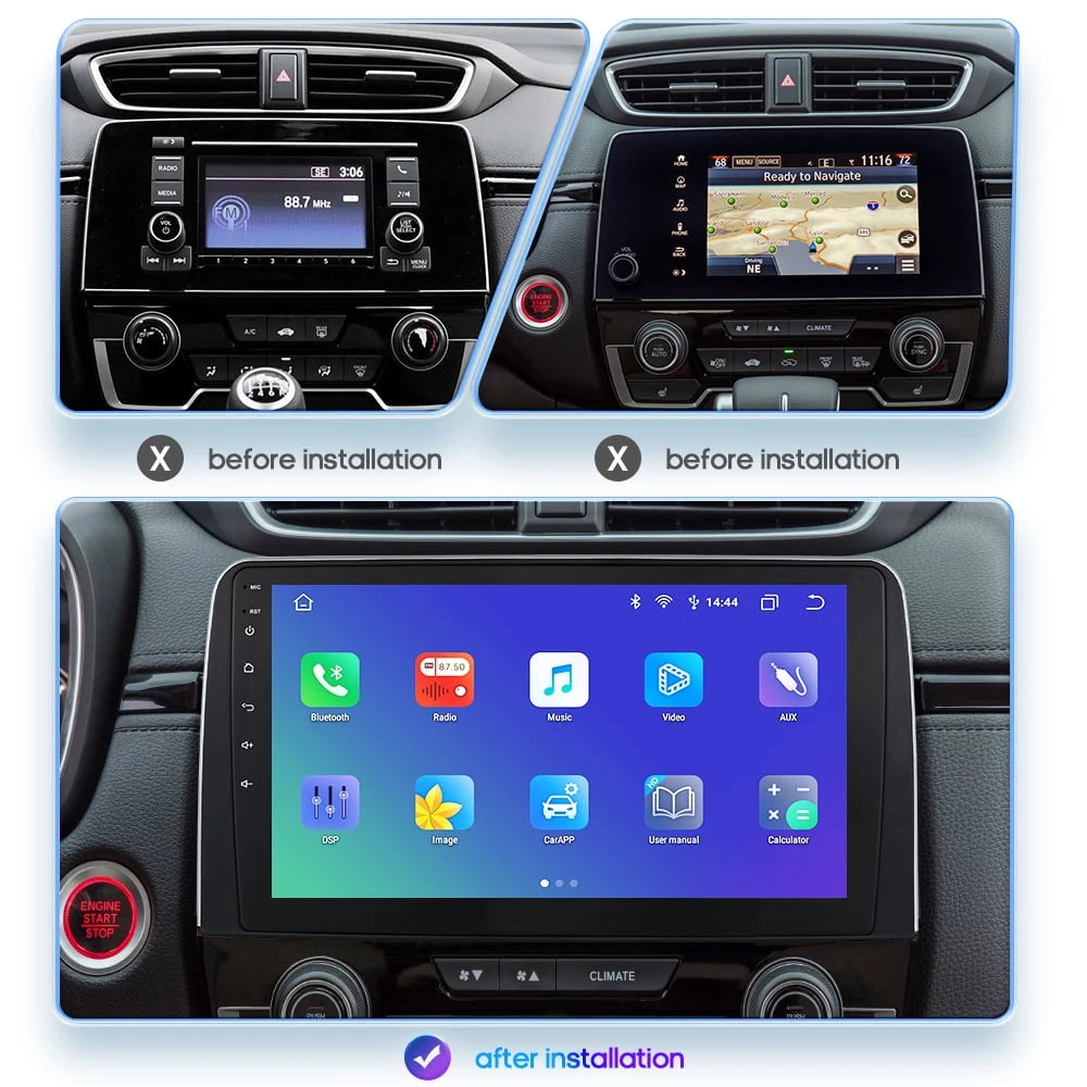 Wave Wholesale — 10.1" Apple Carplay GPS — Navigation — size and scale view