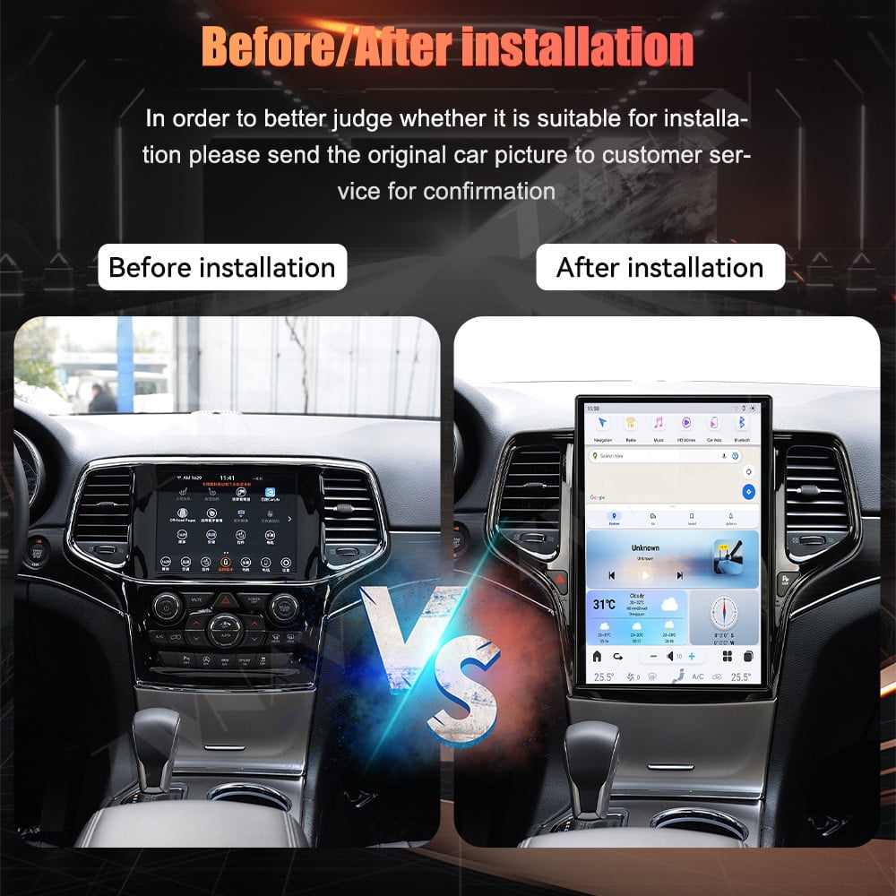 For Jeep Grand Cherokee 2014-2021 Car GPS Navi,Multimedia Player Radio,Android 14.4 Inch Screen Head Unit