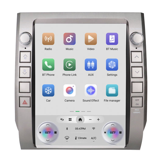 Toyota Android Head Unit   12.1 inch T-style Car Radio Stereo for Toyota Tundra 2014-2022 with Apple CarPlay Auto Android Head Unit Built in DSP Bluetooth Wifi GPS 3+32G