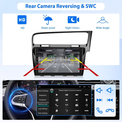 [2G 32G]Android Car Radio for VW Volkswagen Golf 7 2013-2018 with Wireless Carplay, 10.1 inch Touch Screen Car Stereo Android Auto GPS Navigation Bluetooth FM RDS GPS WIFI Backup Camera