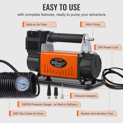 OmniPure — 12V Air Compressor Heavy — Duty — size and scale view