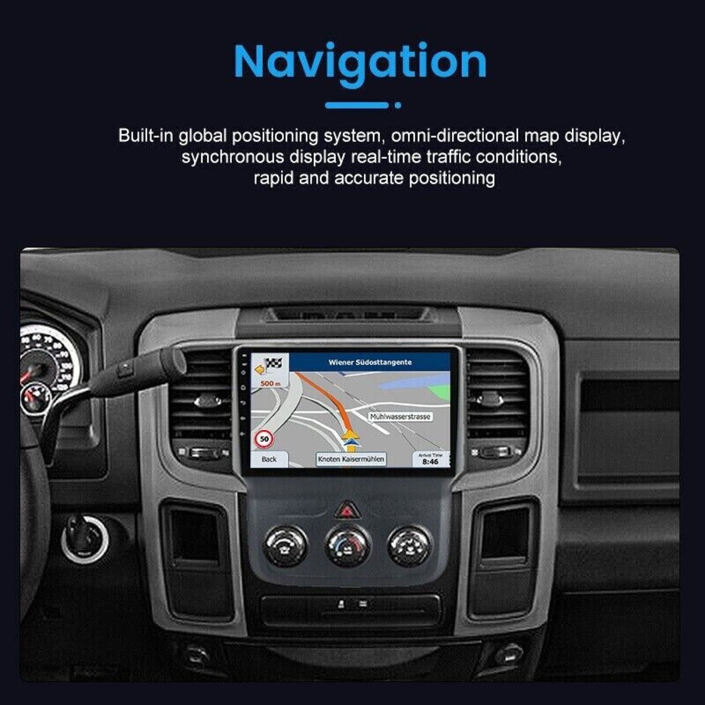 Zcargel Car Radio Stereo for 2013-2019 Dodge Ram 1500 2500 3500 Android 13.0 Head Unit 9" Touch Screen Carplay Andriod Auto DSP IPS Bluetooth GPS Navigation(2+32GB)