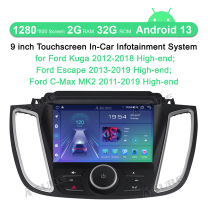 Android 13 Wireless Carplay Car Stereo Radio for Ford Kuga 2012-2018 Ford Escape 2013-2019 GPS Navi WiFi Bluetooth DSP RDS