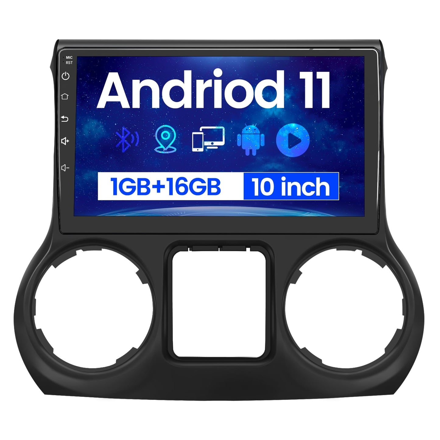 Awesafe Car Radio Stereo Carplay Andriod 12 32GB Compatible for Jeep Wrangler 2011-2014 with Android Auto 10 Inch HD Touchscreen Bluetooth GPS Navigation