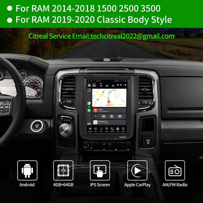 Linkswell Gen5 T-style 10.4 inch Car SirusXm Radio Stereo for RAM 2013-2018 Trucks 1500 2500 3500 Touch Screen Car Navigator Android Truck Replacement GPS radio 4G+64G Apple Carplay Auto DSP HDMI