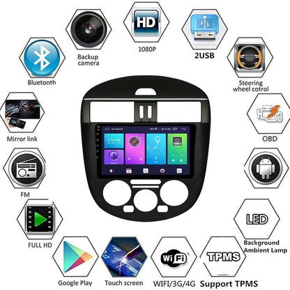 Sovob Android Car Stereo for Nissan TIIDA 2011-2015 MT AC 2 Din Radio GPS Navigation IPS Touch Screen Multimedia Player Support 4G Carplay SWC Wifi Mirror Link DSP BT(Size:8 core 4G+wifi 3G+32G)