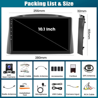 2 64G Android Car Stereo for Jeep Grand Cherokee 2005-2007 with Carplay&Android Auto 10.1 Inch Touch Screen Car Radio with GPS WiFi Bluetooth FM RDS Dual USB