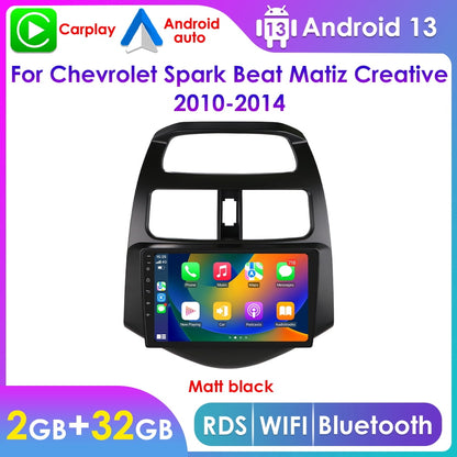 2+32GB Android 13.0 Wireless Carplay Auto Bluetooth Car Stereo Radio Head Unit GPS Navigation Player For Chevrolet Spark Beat Matiz Creative 2010 2011 2012 2013 2014