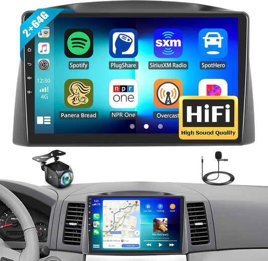 2 64G Android Car Stereo for Jeep Grand Cherokee 2005-2007 with Carplay&Android Auto 10.1 Inch Touch Screen Car Radio with GPS WiFi Bluetooth FM RDS Dual USB