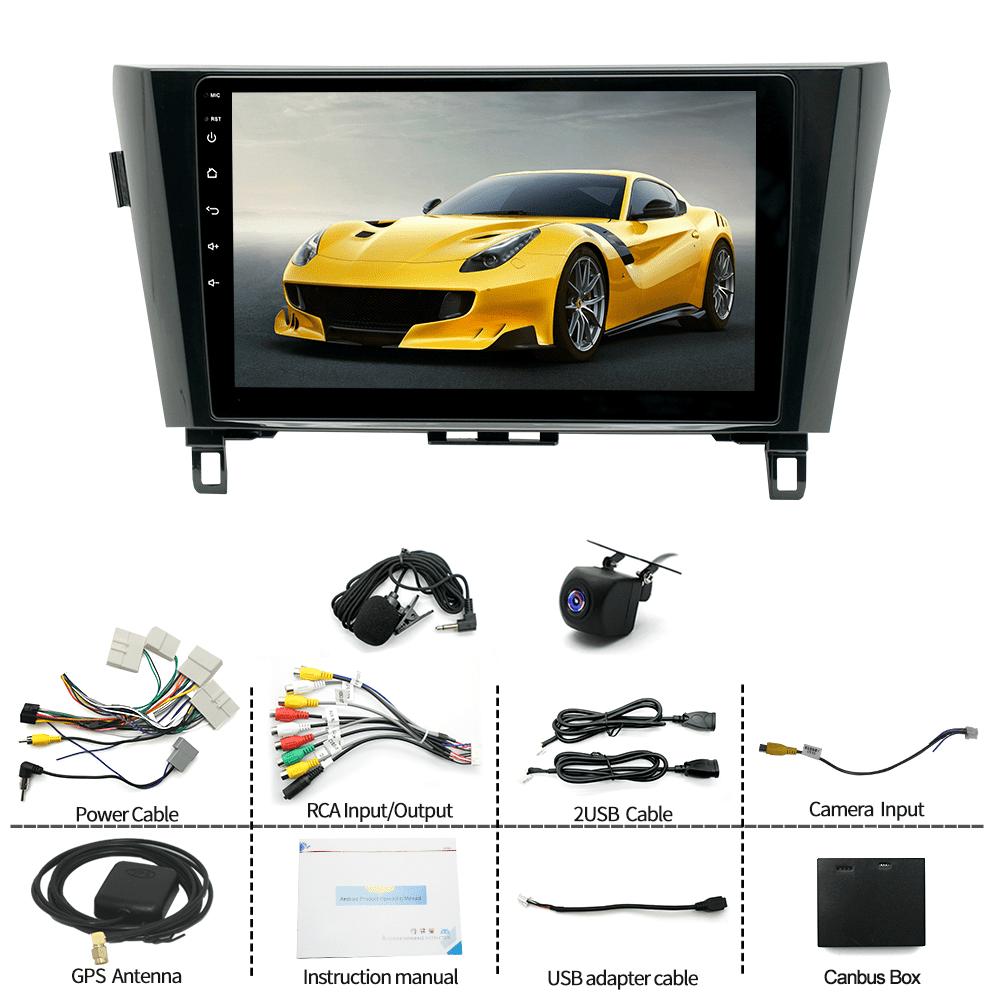 LICHENGTAI Android 13 Car Radio Stereo for Nissan Rogue X-Trail Qashqai 2014-2018 with Wireless Apple Carplay Android Auto, 10.1" HD Touchscreen Car Radio with Bluetooth, FM/RDS, SWC, GPS